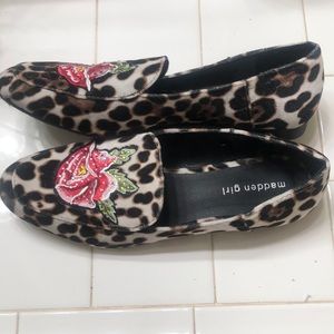 Madden Girl animal print slip ons